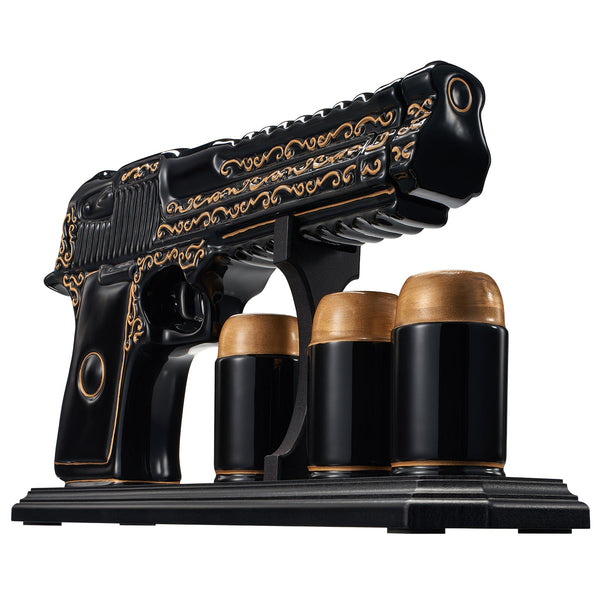 Hand Painted Pistol Whiskey & Wine Decanter by The Wine Savant