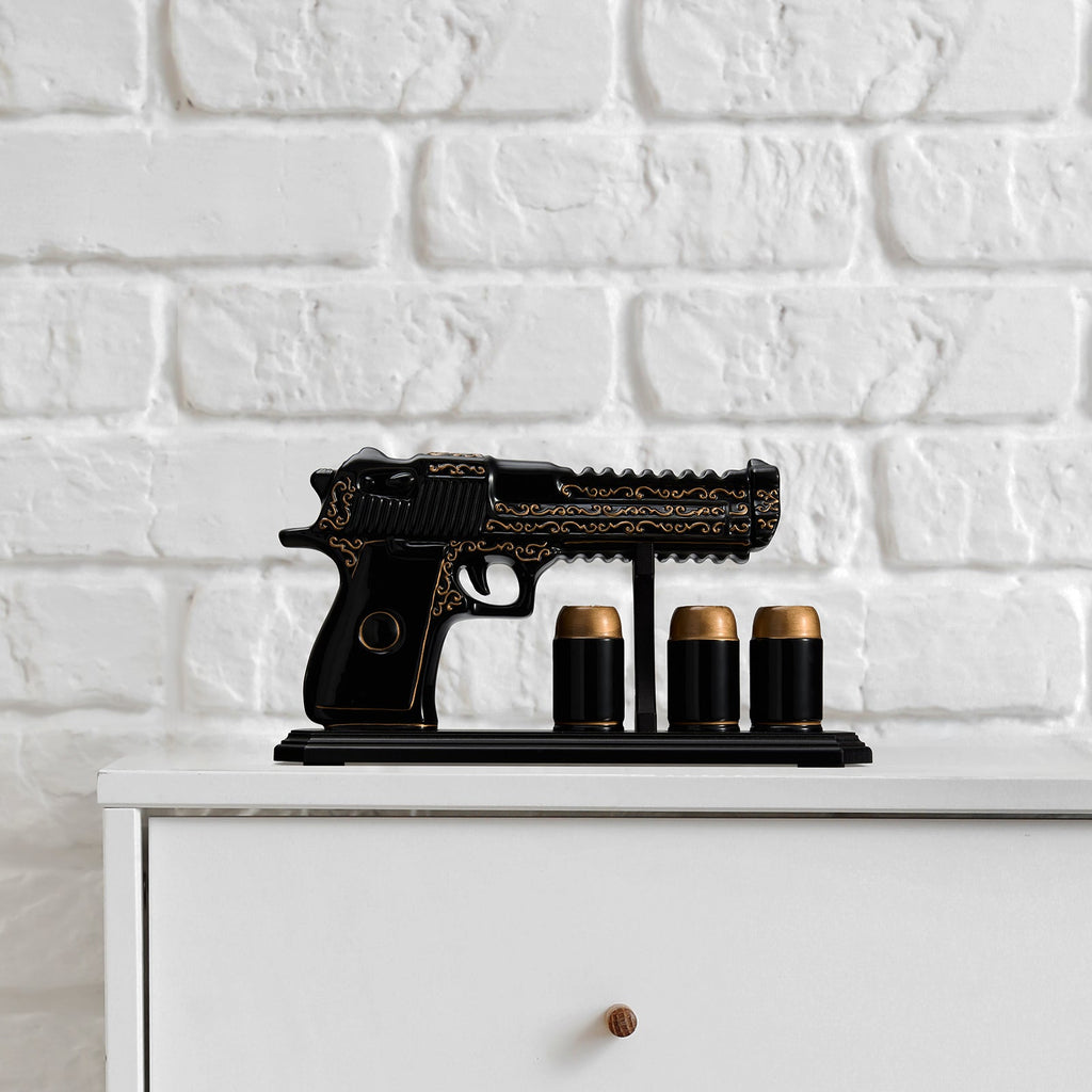 Hand Painted Pistol Whiskey & Wine Decanter by The Wine Savant
