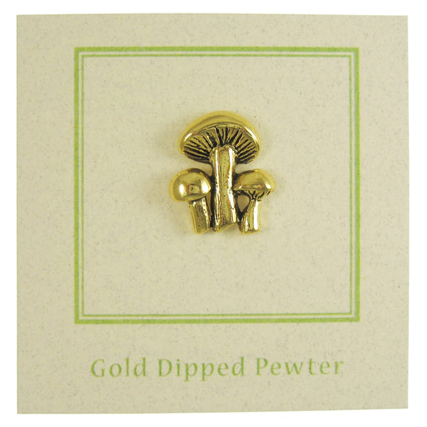 Mushrooms Gold Lapel Pin