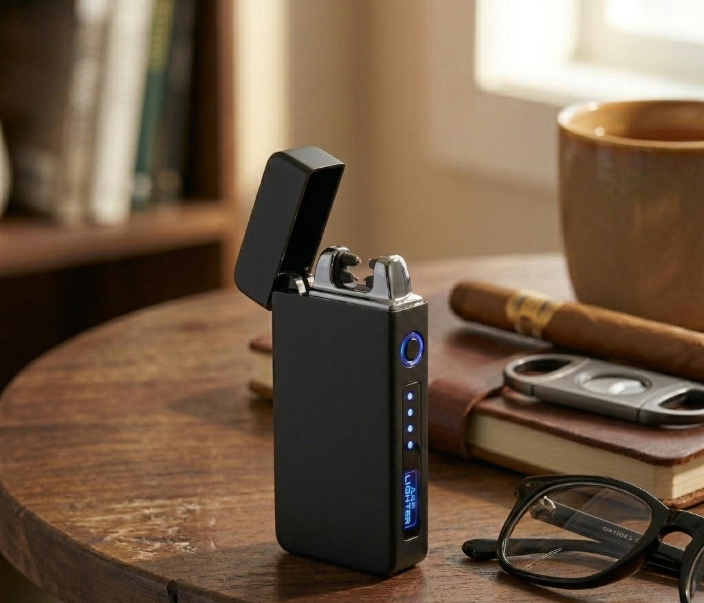 Flameless Flip Top Lighter Black