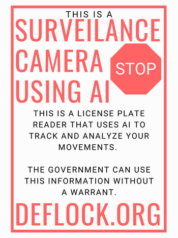Surveillance Camera Using AI - deflock.me Vertical Yard sign