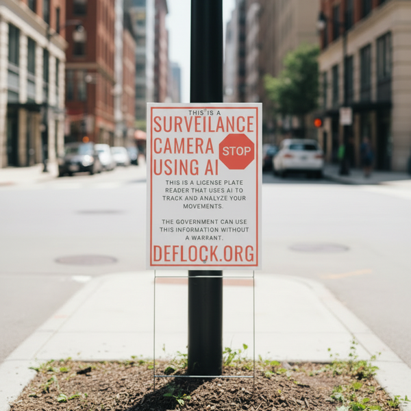 Surveillance Camera Using AI - deflock.me Vertical Yard sign