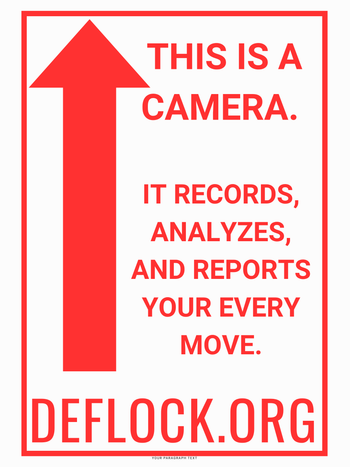 This is a Camera  - deflock.me Vertical Yard sign