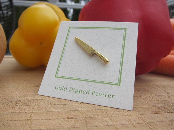 Chef's Knife Gold Lapel Pin