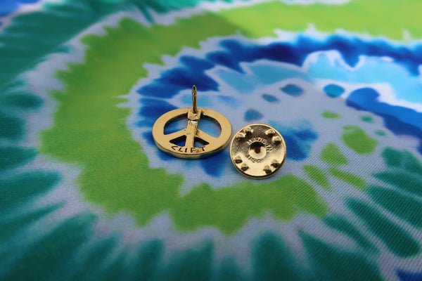 Peace Sign Gold Lapel Pin
