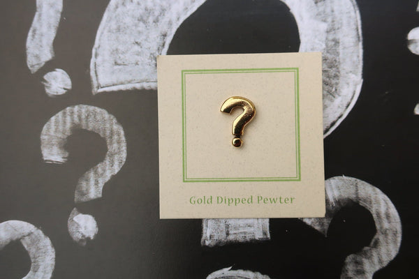 Question Mark Gold Lapel Pin