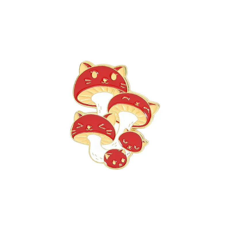 Anime Red Mushroom Enamel Pin Cute Brooch Cartoon Backpack Lapel Jewelry Gift Wholesale