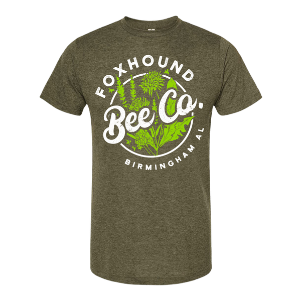 Heather Military Green Round Short Sleeve Shirt
