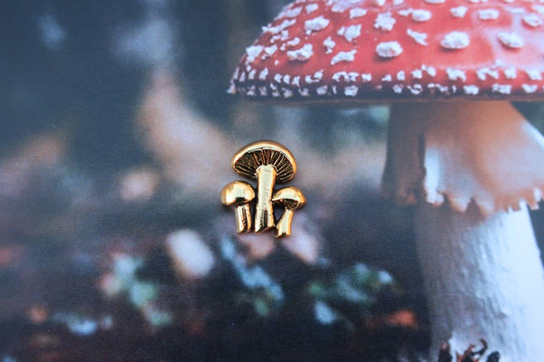 Mushrooms Gold Lapel Pin