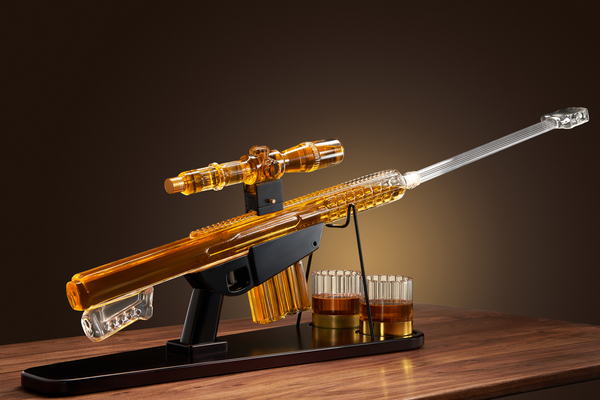 Whiskey Decanter Set - Sniper Liquor Decanter - ml & 2 12oz Glasses