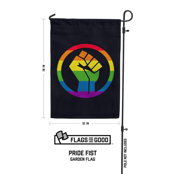 Rainbow Fist Garden Flag
