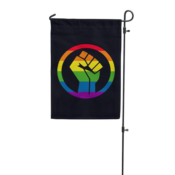 Rainbow Fist Garden Flag