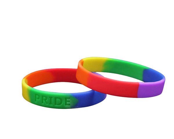 50 Pack Rainbow PRIDE Silicone Bracelet Wristbands (50 Bracelets)