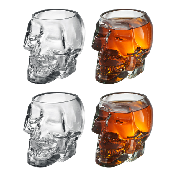 Monkey and Heroes Extra Large Skull Shot Glasses Set of 4