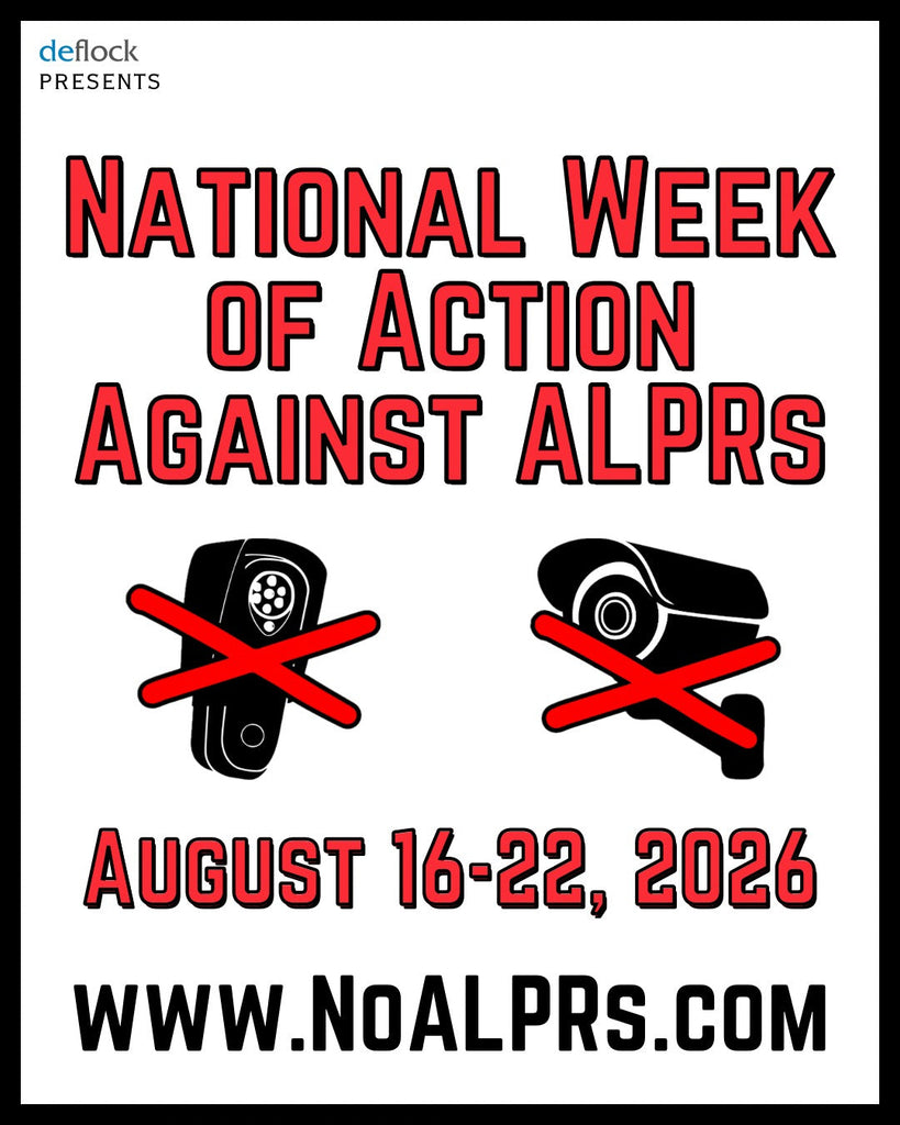 National Week of Action Against ALPRs - noalprs.com Yard sign