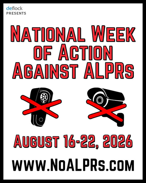 National Week of Action Against ALPRs - noalprs.com Yard sign