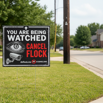 You're Being Watched - deflock.me Yard sign