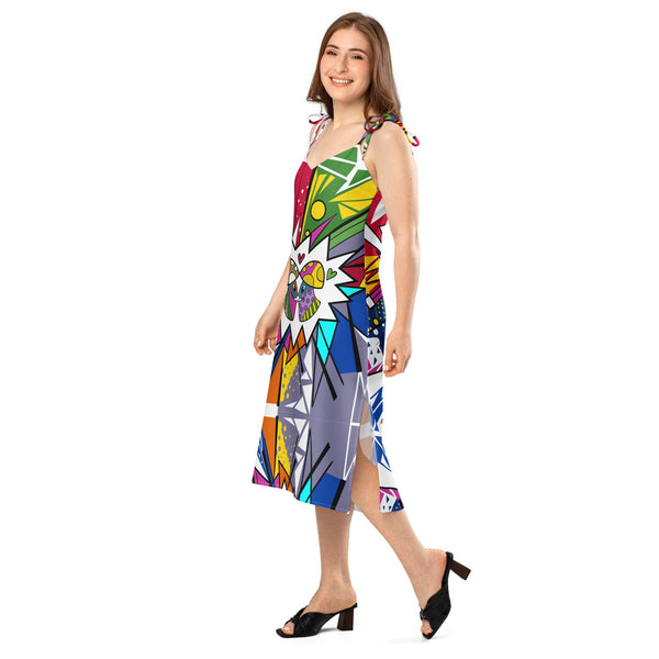 Mushmore Tie-strap midi dress