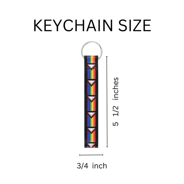 50 Pack Daniel Quasar's "Progress Pride" Flag Lanyard Style Keychains (50 Keychains)