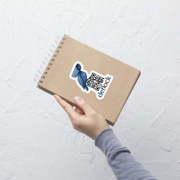 Deflock Logo QR Code - deflock.me Die-cut stickers