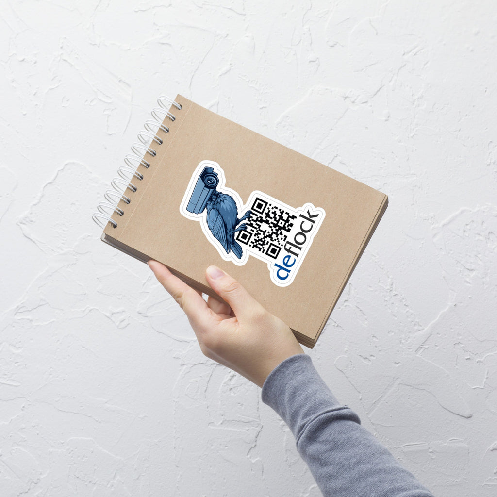 Deflock Logo QR Code - deflock.me Die-cut stickers