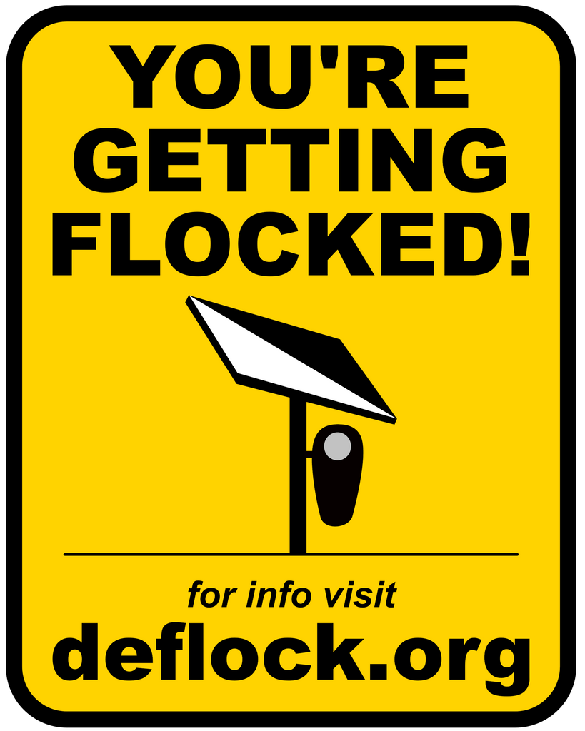 You're Getting Flocked!  - deflock.me Vertical Yard sign