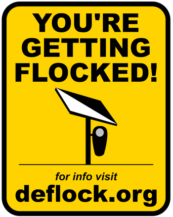You're Getting Flocked!  - deflock.me Vertical Yard sign