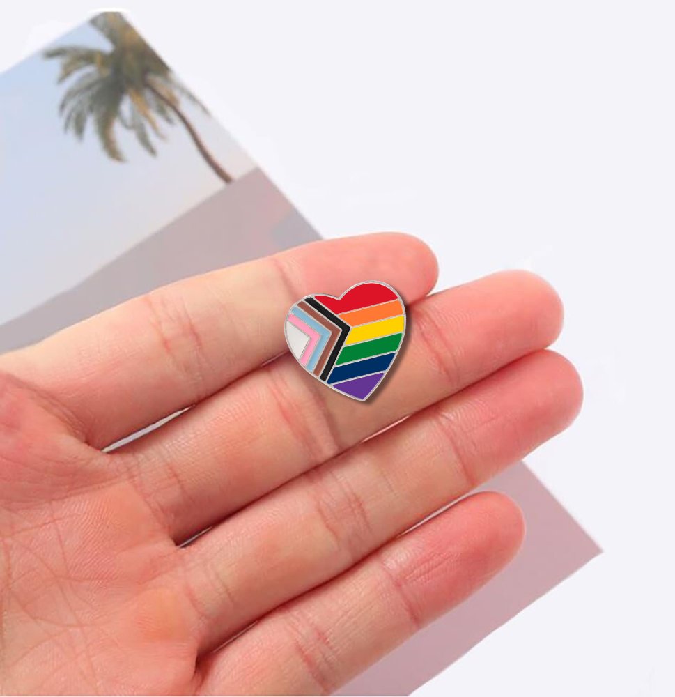 25 Pack Heart Daniel Quasar Flag Lapel Pins (25 Pins)