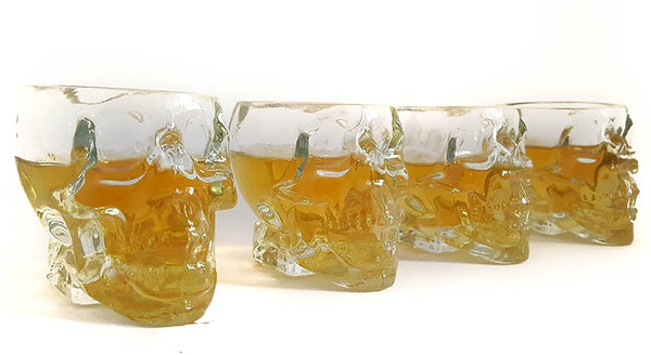Monkey and Heroes Extra Large Skull Shot Glasses Set of 4