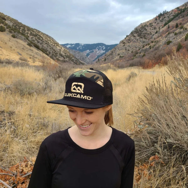 QuikCamo 7 Panel Trucker Hat (Snapback OSFM)