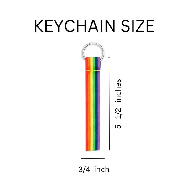 50 Pack Rainbow Gay Pride Flag Lanyard Style Keychains (50 Keychains)