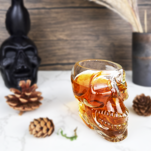 Skull Shot Glasses Set of 6 - 3oz Skull Glasses 3" H