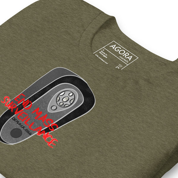 End Mass Surveillace - deflock.me Unisex t-shirt