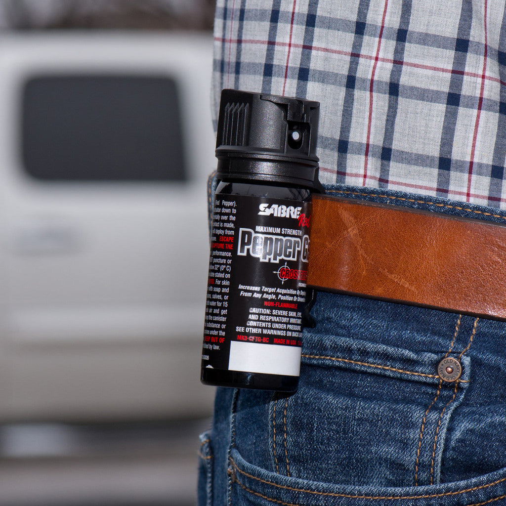 SABRE Crossfire Pepper Gel with Belt Clip for Personal Safety