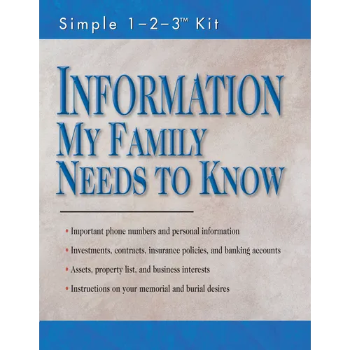 Information My Family Needs to Know (Folder - Simple 1-2-3 Kit)