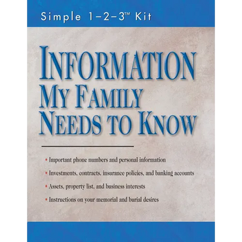 Information My Family Needs to Know (Folder - Simple 1-2-3 Kit)