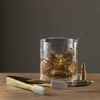 Bullet Whiskey Chillers Stones - 1.75in Whiskey Rocks, Set of 6 (Gold)