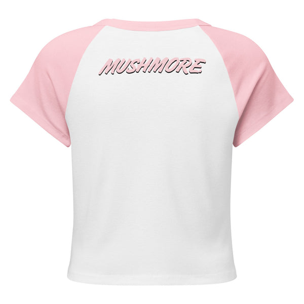 Highly Meditated Mushmore Women’s micro rib raglan baby tee