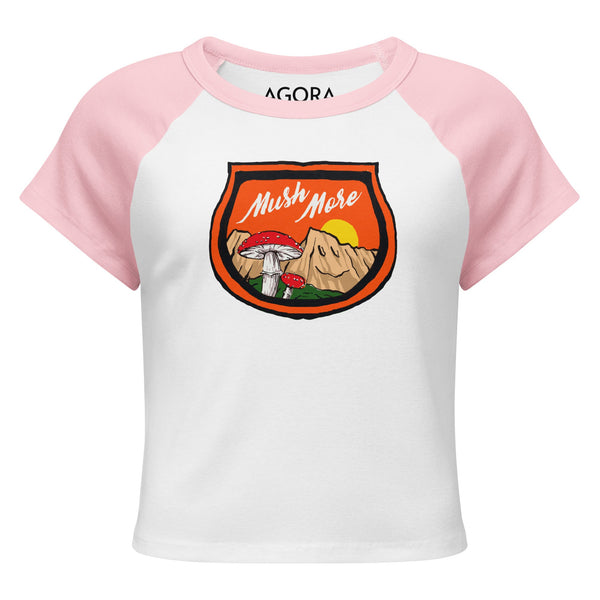 Mushmore Women’s micro rib raglan baby tee