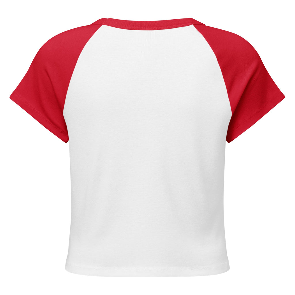 Mushmore Embroidered Women’s micro rib raglan baby tee