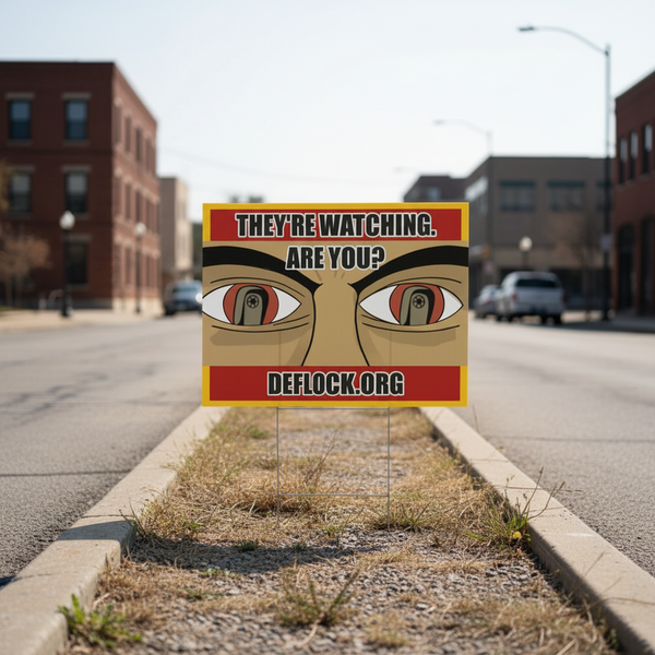 They're Watching, Are You? - deflock.me Yard sign