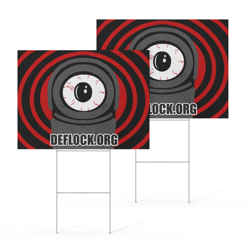 Deflock Spiral- deflock.me Yard sign