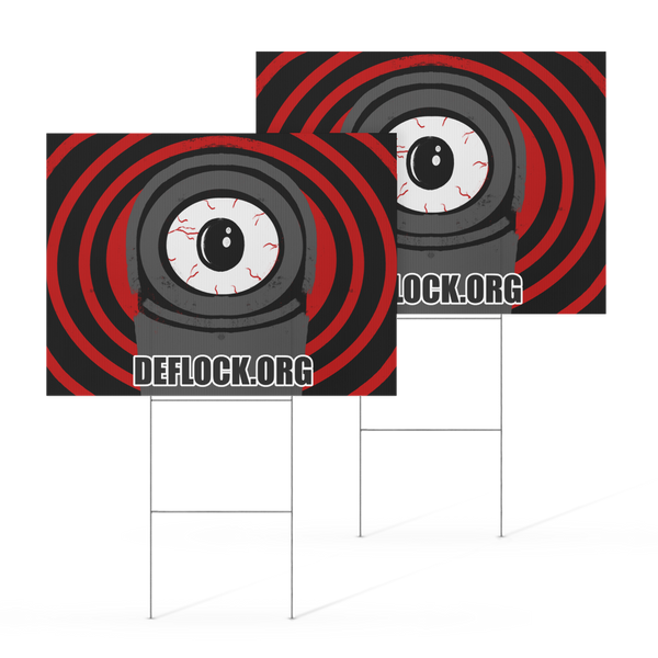 Deflock Spiral- deflock.me Yard sign