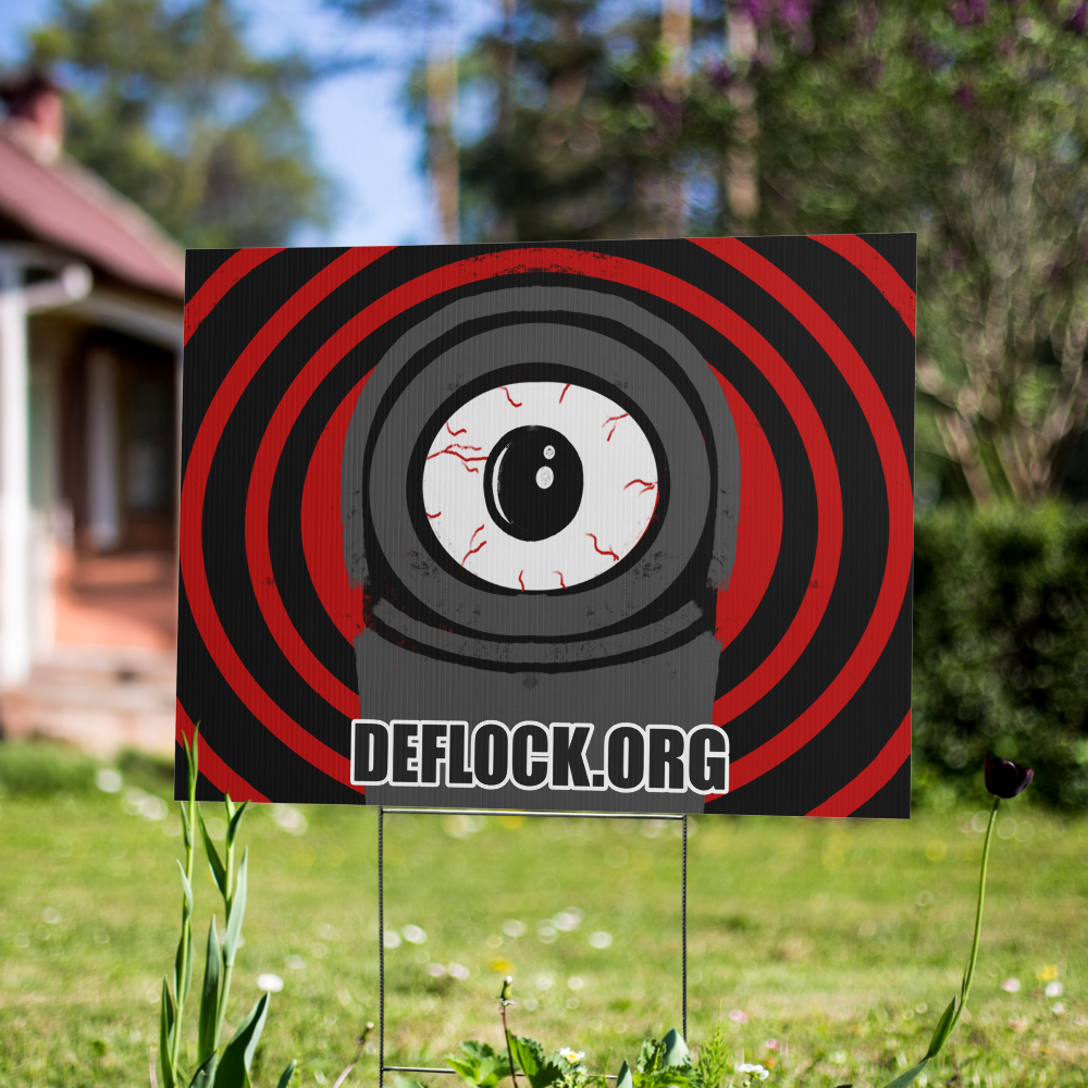 Deflock Spiral- deflock.me Yard sign
