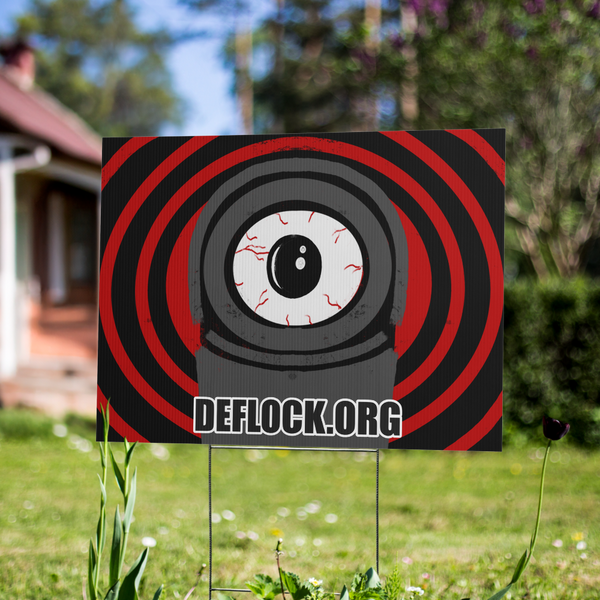 Deflock Spiral- deflock.me Yard sign