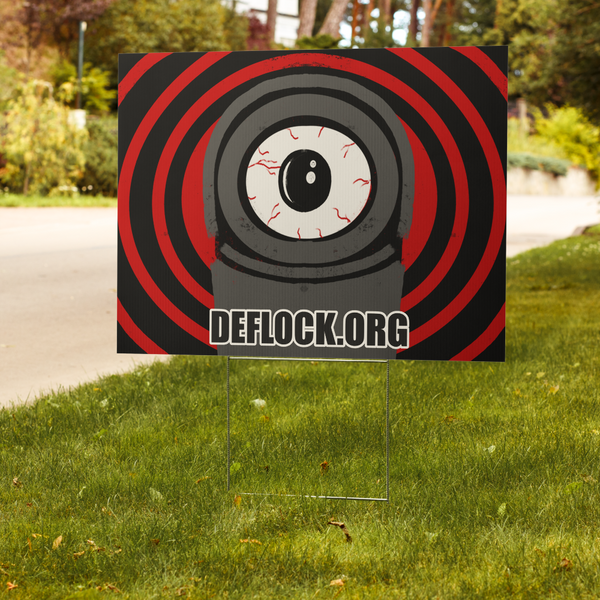 Deflock Spiral- deflock.me Yard sign