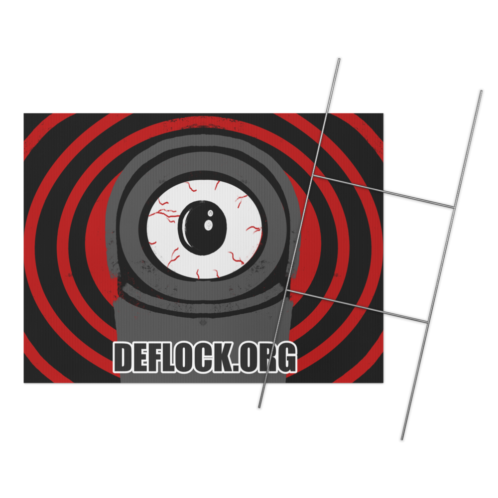 Deflock Spiral- deflock.me Yard sign