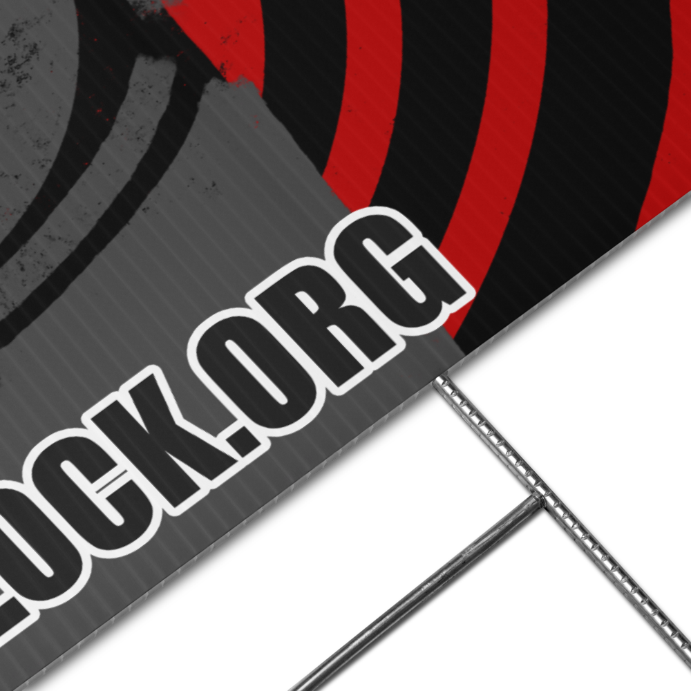 Deflock Spiral- deflock.me Yard sign