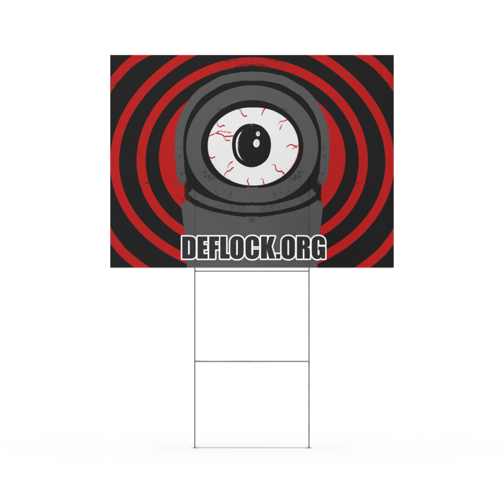 Deflock Spiral- deflock.me Yard sign