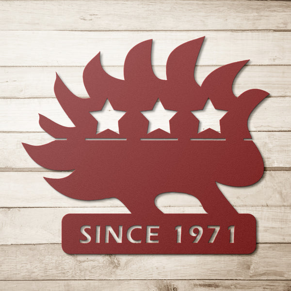 LP Porcupine (Since 1971) - Die-Cut Metal sign - Proud Libertarian - Proud Libertarian